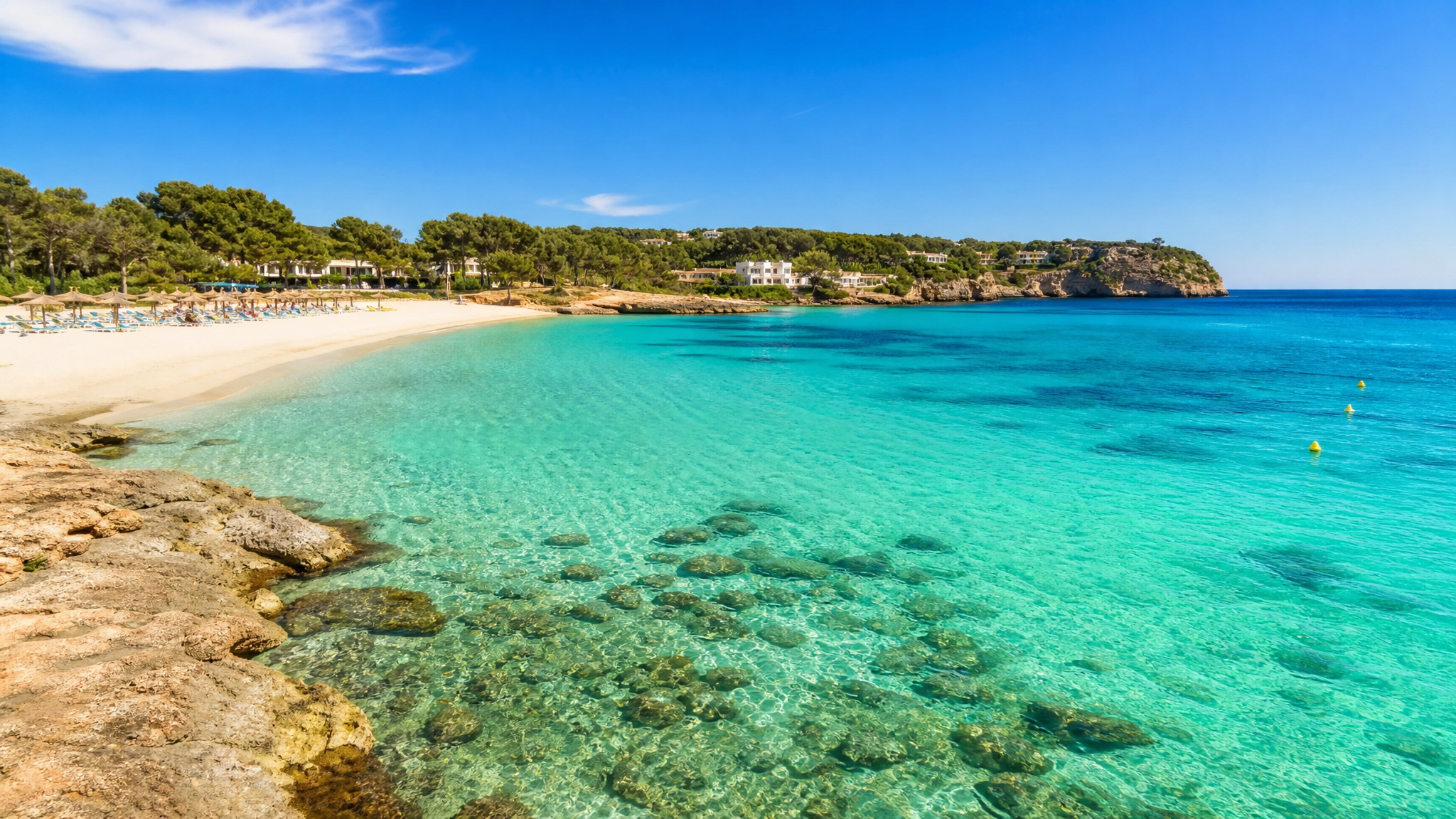 Playa paradisíaca de Mallorca con aguas turquesas