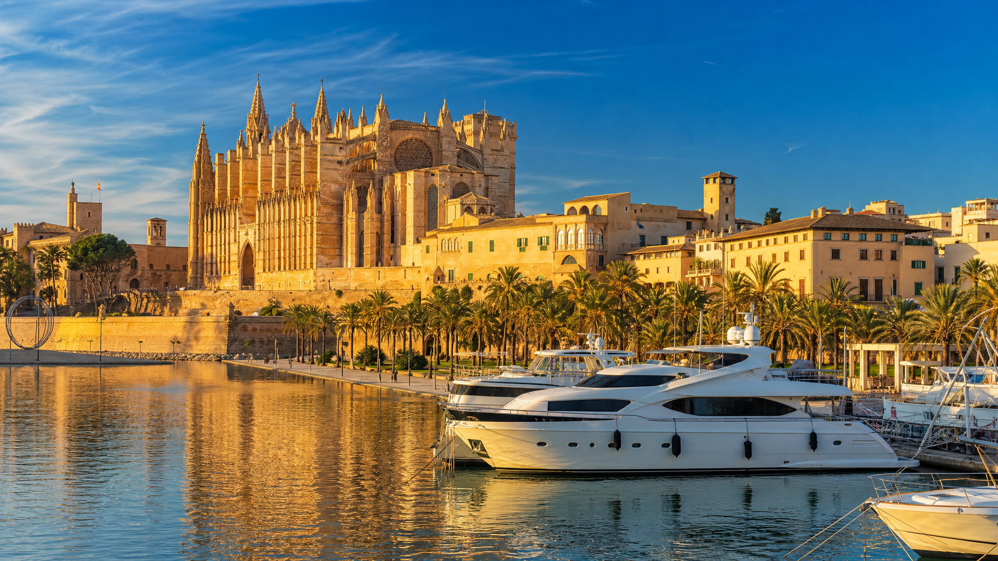 Catedral de Palma y puerto de Mallorca