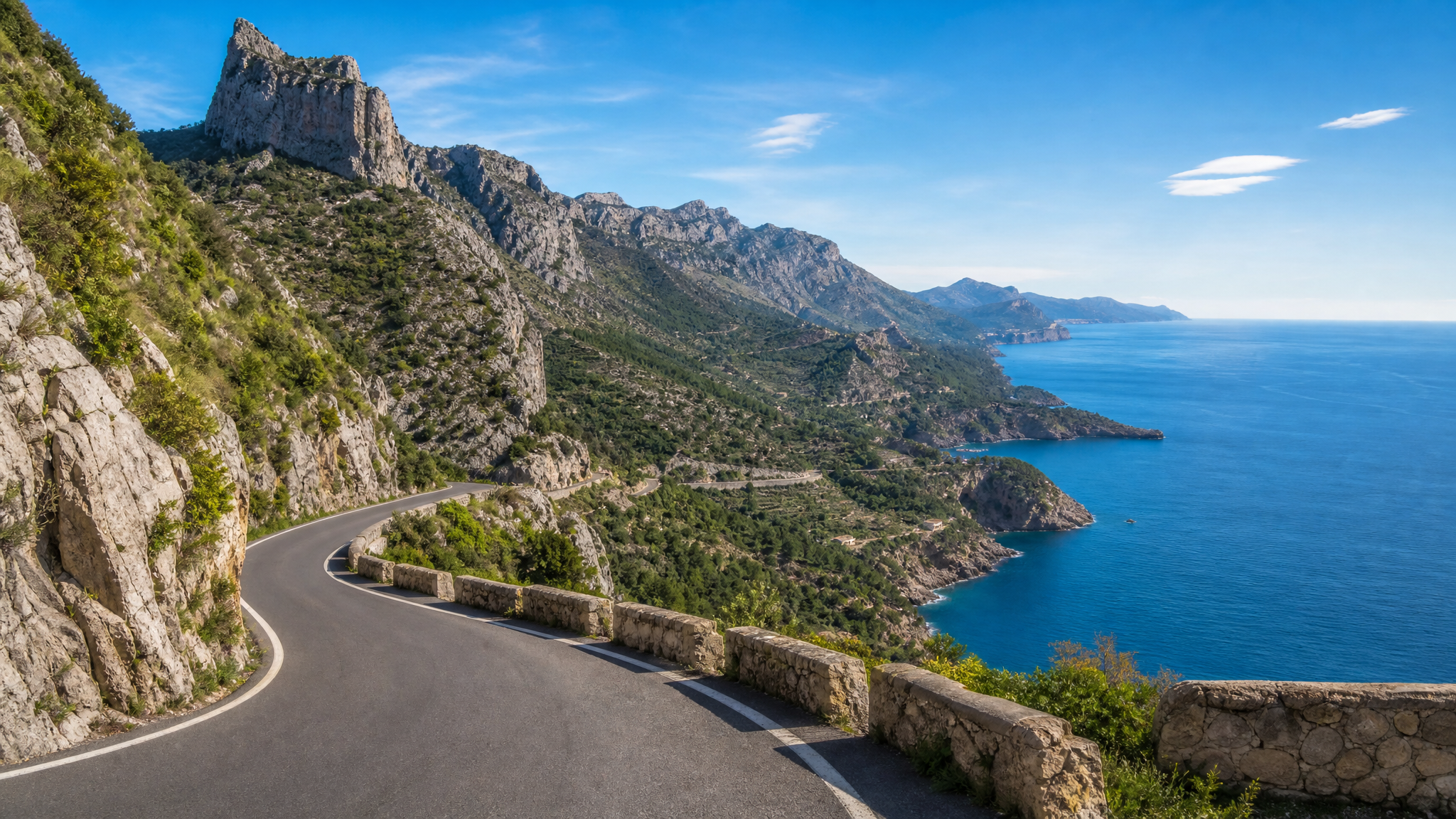 Carretera escénica por la Serra de Tramuntana en Mallorca